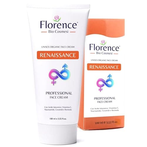 Florence Crema Viso Antirughe Acido ialuronico con Retinolo e Vitamina C - Bio Crema Antirughe, Antietà e Antimacchia per Donna e Uomo. Contorno Occhi, Linee Sottili, Rughe e Macchie Scure. 100ml