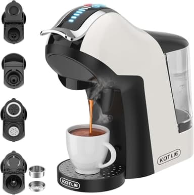 KOTLIE EM-308A Macchina da caffè a capsule 5 in 1,per Nes Original/per a modo mio/per D G/ESE(44mm)/Caffè in polvere,supporto per l'estrazione a freddo