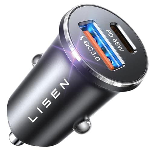 LISEN 54W Carica Batteria per Auto, [Doppia Porta QC 3.0 USB A & USB C] Caricatore Auto USB C Auto Accendisigari 12V Auto USB presa USB accendisigari USB C con iPhone 16/15 /14, iPad, Samsung S24