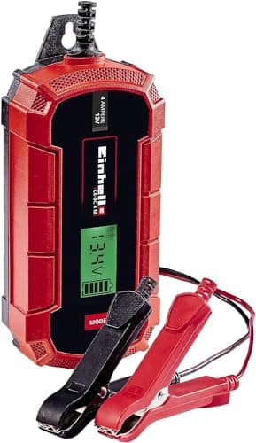 Einhell CE-BC 4 M Caricabatteria auto (220-240 V, di carica 12 V, per batterie 3-120 Ah, corrente carica 4A, mantenitore carica, per batterie gel - AGM - acido, possibile fissaggio a parete)