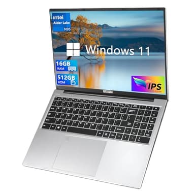 FUNYET Laptop da 16 Pollici, Laptop Celeron N95 (fino a 3,4 GHz), 16 GB DDR4 512 GB SSD FHD 1920 x 1200, Rotazione di 180° (SCONFITTA N5095/N4020)