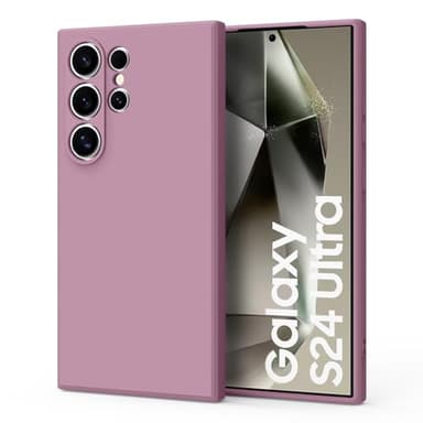 YLK Custodia per Samsung Galaxy S24 Ultra 5G Cover, Custodia in Silicone Liquido con Fodera in Morbido Panno in Microfibra, Protezione Cover per Samsung Galaxy S24 Ultra 5G (Viola rosa)