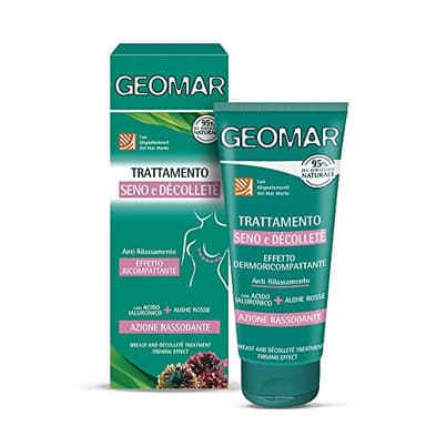 GEOMAR | Trattamento Seno e Décolleté, con Acido Ialuronico e Olio di Mandorla, DERMOCEA®, Miscela di Due Alghe Rosse, Estratto Derivante da Alga Bruna, 95% di Origine Naturale, Made in Italy, 150 ml