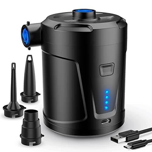 SUPPOU Pompa ad Aria Elettrica Portatile, 2 in 1 Gonfiatore con 3 ugelli, rapido, Per Materassi, Piscina, Campeggio