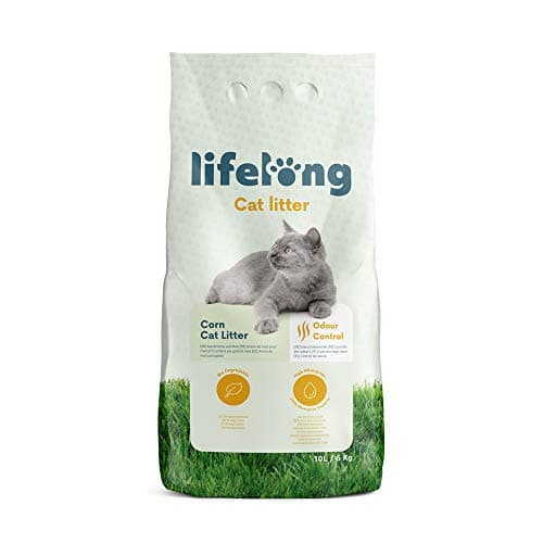 Marchio Amazon - Lifelong Lettiera Agglomerante di mais per gatti, Senza profumo, 10L (Confezione da 1)