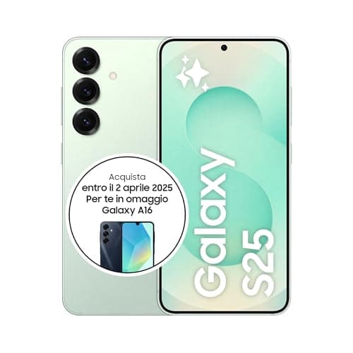 Samsung Galaxy S25 Smartphone AI, 3 anni di Garanzia del produttore, Display 6.2'' FHD+ Dynamic AMOLED 2X, Fotocamera 50MP, RAM 12GB, 256GB, 4.000 mAh, Mint [Versione italiana]