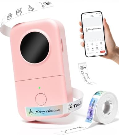 Phomemo D30 Etichettatrice Bluetooth, Mini Etichettatrice Etichette Adesive, Stampante Termica per iOS & Android,Bluetooth Stampante Etichette Autoadesive per La Casa, L'ufficio e la Scuola - Rosa