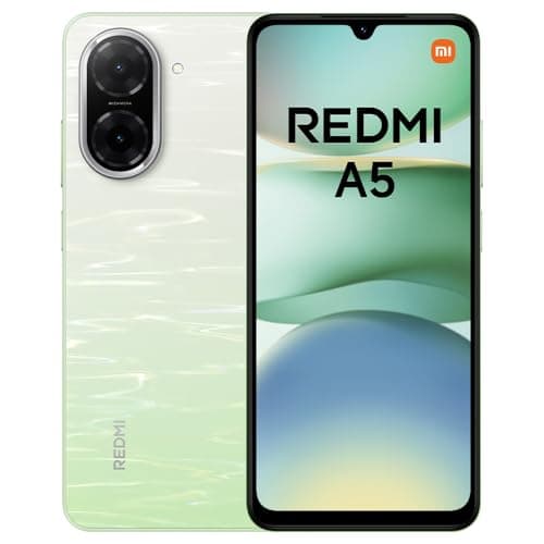 Redmi A5 Smartphone, 4+128GB, Verde, dual camera con AI da 32MP, ampia batteria da 5200mAh (typ), potente processore octa-core, display immersivo da 6,88" a 120Hz (caricatore non incluso)
