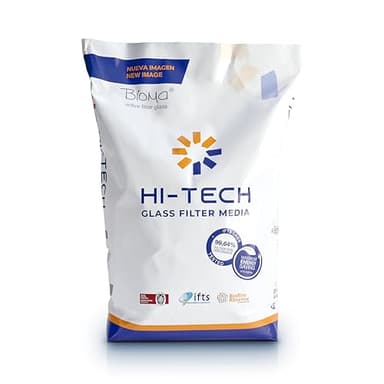 Hi-Tech Glass Filter Media Media Filtrante in Vetro Hi-Tech Sabbia di Vetro Filtrante Hi-Tech da 20 kg per Piscine con Massima Potenza di Filtrazione e Risparmio di Acqua de Energia