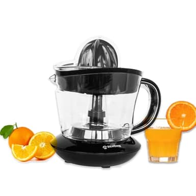 Spremiagrumi elettrico piccolo capacità 700ML nero in plastica | Movimento bidirezionale doppio Cono per spremitura Caraffa graduata