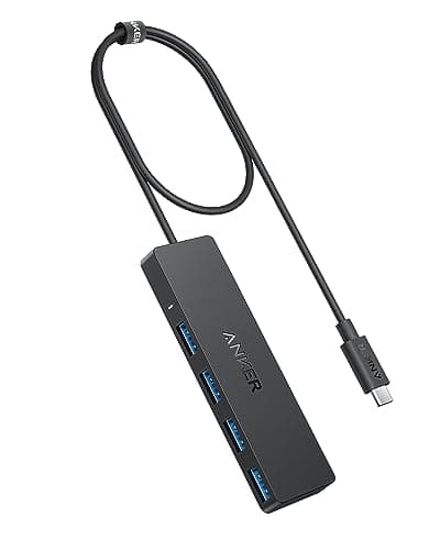 Anker hub usb c, Adattore con 4 porte USB 3.0, OTG ultrasottile da 5 Gbps, Cavo 60 cm, per MacBook, Mac Pro, Mac mini, iMac, Surface Pro, XPS, PC, unità flash, HDD mobile (ricarica non supportata)