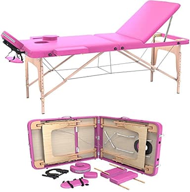 FENIXSHOP24 - LETTINO MASSAGGIO PROFESSIONALE 3 ZONE IN LEGNO PORTATILE E PIEGHEVOLE COD-02