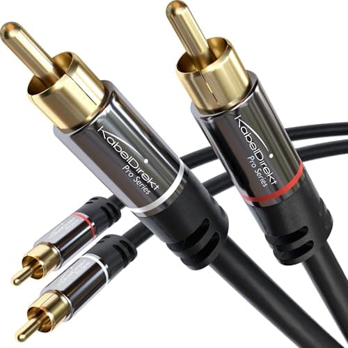 KabelDirekt – Cavo RCA, Cinch da 0,5 m, Cavo Audio Stereo 2 x 2 Cinch particolarmente Resistente e con Una qualità Sonora Brillante (coassiale, subwoofer/Home Cinema, analogico e Digitale)