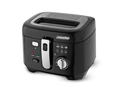 Friggitrice ad Olio da 2,5 Litri Con Vaschetta Antiaderente Dotato di Cestello Asportabile e Lavabile Controllo di Temperatura termostato regolabile Potenza 1800W