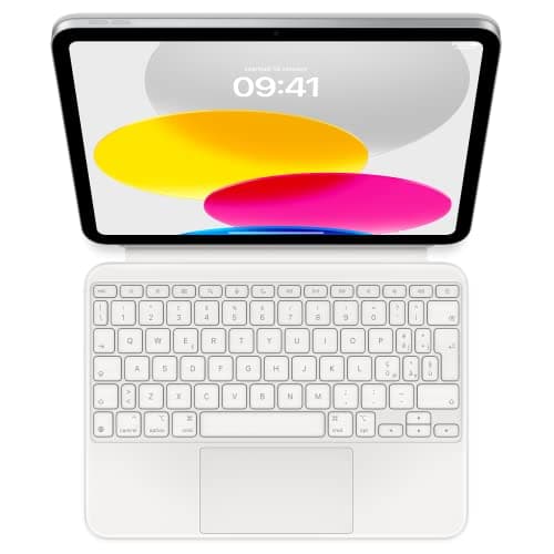 Apple Magic Keyboard Folio: tastiera e custodia per iPad (A16) e iPad (10ª generazione), design in due pezzi con tastiera staccabile e custodia che si aggancia magneticamente, Italiano – Bianca