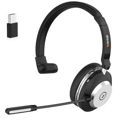 Wantek Cuffie senza fili, Bluetooth con microfono, cancellazione del rumore e dongle, cuffie wireless con microfono per PC/Ufficio/Zoom/Skype/Laptop