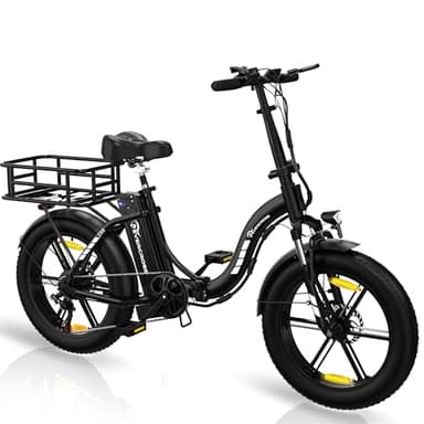 EVERCROSS EK6 Bicicletta Elettrica Adulti, Pieghevole E-Bike con Pneumatico Grasso 20"x4.0, Bici Elettrica da Montagna con 7 velocità, Batteria 48V15Ah, Motore 250W, Peso 33,2kg, Doppio ammortizzatore