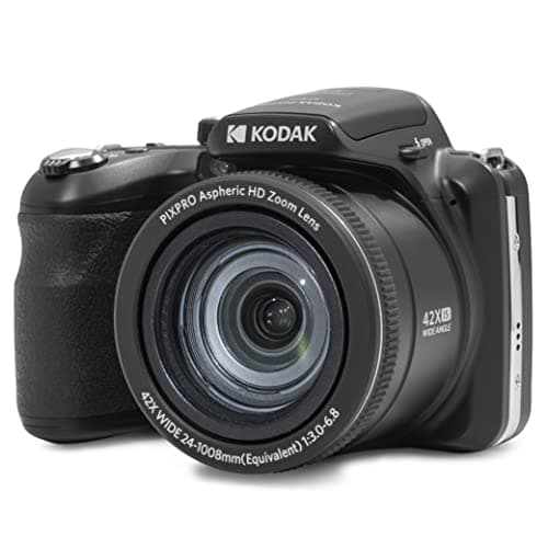 KODAK Pixpro Astro Zoom AZ425 - Fotocamera Digitale Bridge, Zoom Ottico 42X, Obiettivo Grandangolare 24 mm, 20 Megapixel, LCD 3, Video Full HD 1080p, Batteria Li-ion - Nero