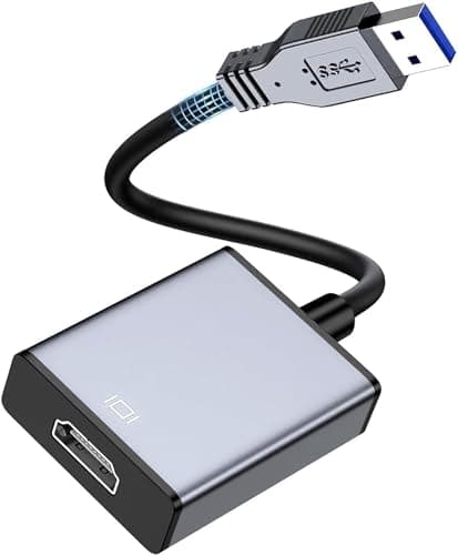 Adattatore da USB a HDMI, Adattatore Audio Video da USB 3.0/2.0 a HDMI HD 1080P Convertitore Cavo Grafico per PC, Laptop, Proiettore, HDTV, Cavo da USB a HDMI Compatibile con Windows XP/7/8/8.1/10/11