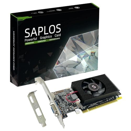 SAPLOS Geforce GT 610 Scheda Video, 2GB DDR3 64-bit, VGA HDMI, Low Profile Scheda Grafica, PCI Express x16, DirectX 11
