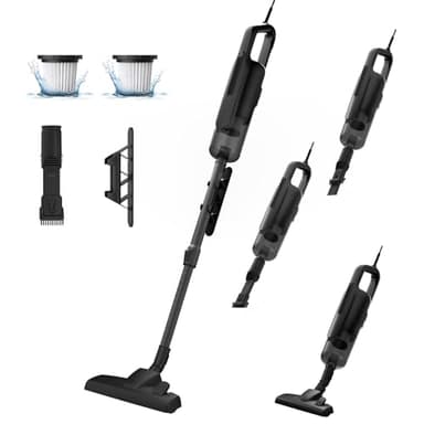 VersLife C8PRO Aspirapolvere con Filo, Scopa Elettrica 30KPa 600W con Bocchetta Senza Spazzola, Aspirapolvere Potente con Cavo da 5M, Filtro HEPA, Tubo Telescopico, per Pavimenti, Tappeti e Tende