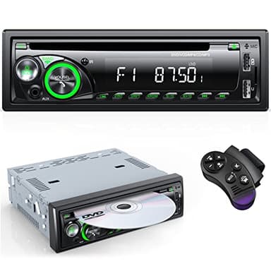 RDS Autoradio Bluetooth con Lettore CD DVD per 12-24V, FM/AM Stereo Auto Bluetooth 7 colori Radio Bluetooth Auto1 DIN Autoradio Lettore MP3/2 USB/AUX/SD/TF/WMA/WAV