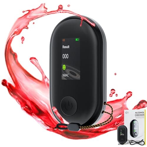 Olubfdh Etilometro Portatile Certificato con Display a Cristalli liquidi a LED, con Batteria USB, misuratore alcolico Professionale, Mouthpieces Inutile, etilometro per Uso a casa o alle Feste