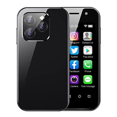 Pocket Mini Smartphone 4G Piccolo Telefono Cellulare Android Display da 3 pollici Dual SIM Face ID OTG Fotocamera GPS per bambini anziani Studente Business (2+16GB, nero)