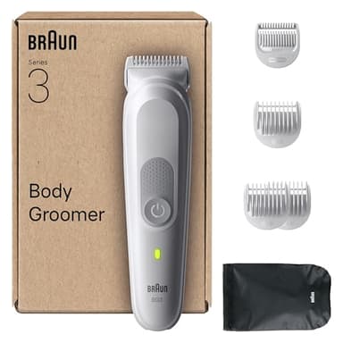 Braun Rasoio Elettrico Corpo Uomo Series 3, +6 Strumenti Di Rasatura, Con Tecnologia SkinGuard, 80 Min Di Utilizzo, Impermeabile, Rasoio Parti Intime Uomo, BG3575, Grigio