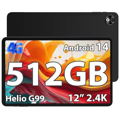 DOOGEE T40 Pro Tablet 20(8+12) GB RAM + 512GB ROM Tablet 12 Pollici 2.4K Display, 10800mAh Helio G99 Quattro Altoparlanti Tablet in Offerta, Tablet Android 14, 4G LTE/2.4GHz/5GHz WiFi 16MP+ 8MP, Nero