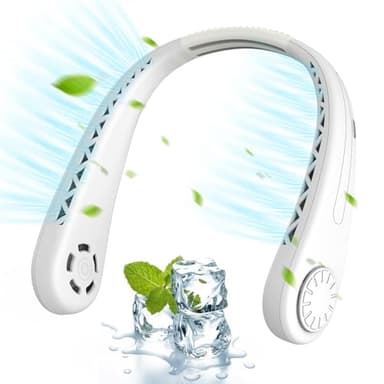 Anveltech Ventilatore da collo,Ventilatore Portatile USB, Mini Ventilatore da Collo Silenzioso,Regolazione a 3 Velocità,Flusso D'aria A 360°, Batteria da 4000 mAh,Adatto Per Viaggi D'ufficio e Sport