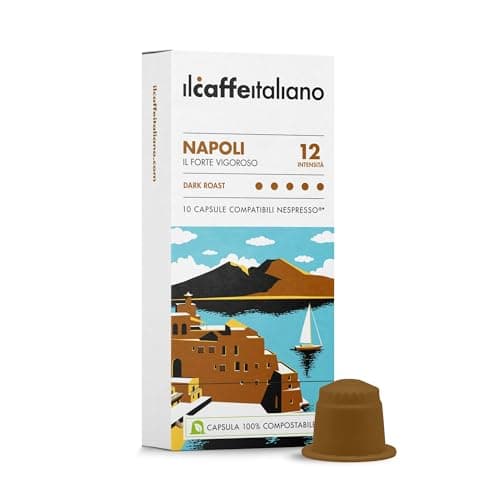 Il Caffè Italiano Capsule Compatibili Nespresso Compostabili Napoli - 100pz | Capsule Caffe Compatibili Nespresso Con Aroma Forte e Vigoroso | Capsule Nespresso Compatibili Made In Italy | Frhome
