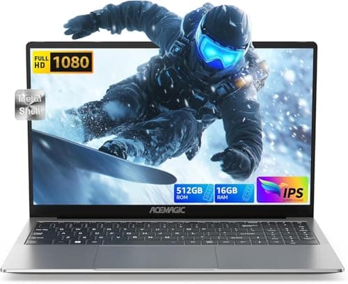 2025 ACEMAGIC PC Portatile,lntel Twin Lake-N150 Fino a 3.6GHz,15,6" FHD Notebook,RAM 16GB SSD 512GB,2.4G/5G WiFi,BT5.0,Type_C, USB3.2,HDMI,Ad alte prestazioni Computer,Guscio Metallico Laptop