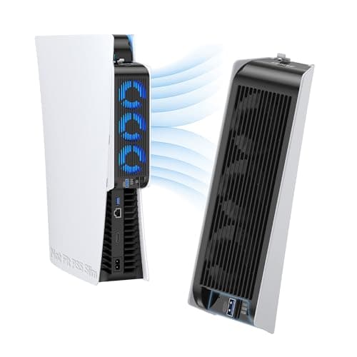 Accessori di raffreddamento per PS5, ventola di raffreddamento KIWIHOME PS5 con LED, controllo automatico della velocità e hub USB 3.0 per dischi PS5 ed edizione digitale, non per PS5 Slim & PS5 Pro