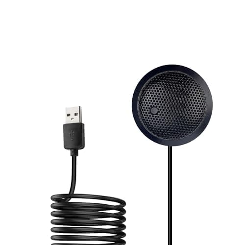 Microfono USB per Conferenze, USB Microfono per Computer, Microfono Omnidirezionale a Condensatore a 360° per PC Portatile con Pulsante Muto per Riunioni/Lezioni Online, Zoom, Giochi, Plug & Play