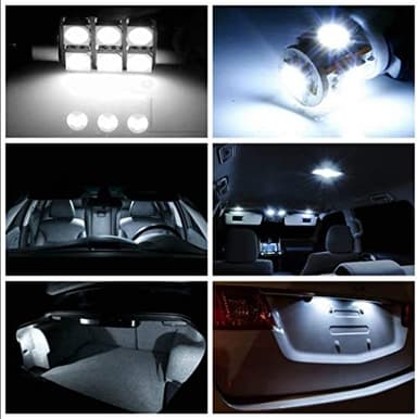 Kit Led Luci Interni Conversione Auto Compatibile con Hyundai Kona Illuminazione Plafoniera Tettuccio Portaoggetti Cruscotto Bagagliaio Targa Alette Parasole 6000K Bianco ghiaccio (Hyundai Kona)