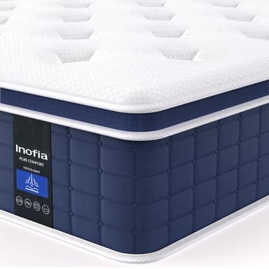 Inofia Ace Hybrid Pro, 160x200 cm, altezza 30 cm, materasso semi-rigido H2, 7 zone, con 100 notti di prova, materasso ortopedico per un sonno ristoratore.(H2/30cm, 160X200cm)