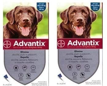 advantix Spot-ON per Cani Oltre 25 kg Fino a 40 kg - Offerta 2 Confezioni