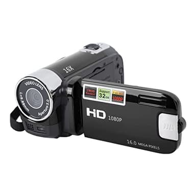 Elprico Fotocamera DV 4K 48MP, Videocamera con Zoom Digitale 16x con Cavo USB, Schermo Ruotabile TFT da 2,7 Pollici, Telecomando, Supporto per Scheda SD da 32 GB (non inclusa), per (BLACK)