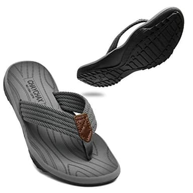 ChayChax Infradito Uomo Scarpe da Spiaggia e Piscina Sportive Beach Sandali Morbide Ciabatte Antiscivolo Pantofole con Gomma Suola,Grigio,42 EU