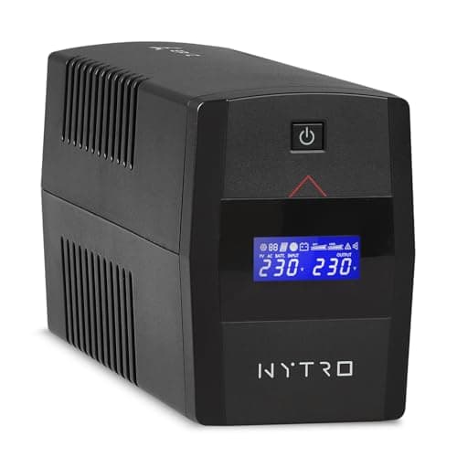 EPYC® NYTRO – UPS a Onda Sinusoidale Pura, UPS per PC da Gaming, PFC Attivo, MAC e Console da Gioco, Potenza 800VA/480Watt, 2 Uscite Schuko, Line Interactive Black