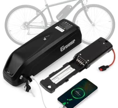 Batteria Ebike 36V 15AH, Batteria Litio Bici Elettrica per 750W 500W 350W 250W Motore Bicicletta, con Porta USB, Caricabatterie, Piastra Base 4 Pin e Cella Grado A