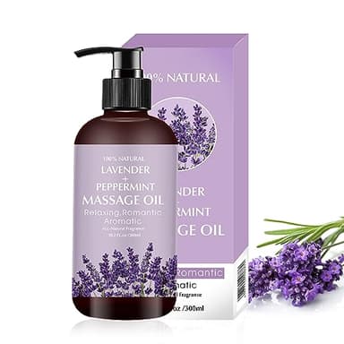 Olio da Massaggio alla Lavanda per Rilassare Muscoli Doloranti Stanchi Terapeutico, Olio per Massoterapia Ideale per Idratare la Pelle per Uomini e Donne 300ML