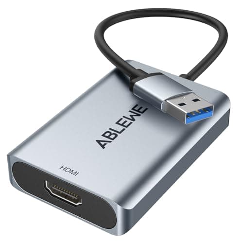 ABLEWE Adattatore da USB a HDMI, aggiornato in alluminio da HDMI a USB 3.0.2.0 Audio Video Grafica Cavo per PC Laptop Monitor Proiettore Desktop TV, Supporto Mac OS, Windows 11/10/8.1/8/7