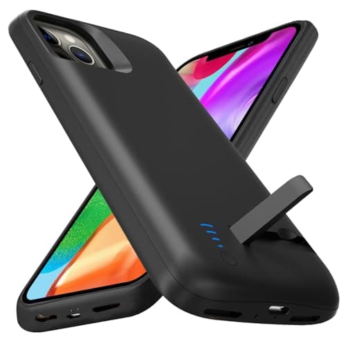 Giabuao Custodia con batteria per iPhone 12/12 Pro, custodia di ricarica estesa sottile ricaricabile da 8500 mAh, custodia protettiva portatile con batteria per iPhone 12/12 Pro, 6,1 pollici, nera