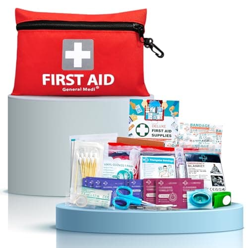 General Medi Kit di Primo Soccorso piccolo 92 Pezzi - Per Casa, Auto, Barca Ufficio, Moto, Roulotte, Sport, Trekking e Campeggio