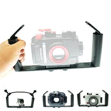 nitescuba Maniglia per fotocamera subacquea, supporto per GoPro Hero subacqueo, corpo fotocamera in lega di alluminio, doppia mano