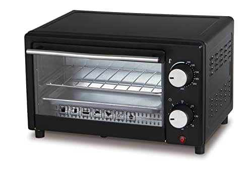FLM SYSTEM FORNO FORNETTO ELETTRICO 10 LITRI 900W TIMER CON GRIGLIA E TEGLIA COLORE NERO