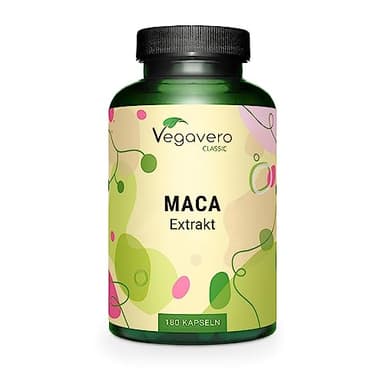 MACA Peruviana Vegavero® | L’UNICA con 0,2% di Macamidi e Macaeni | Fornitura per 6 mesi | 180 capsule | Vegan Maca Root