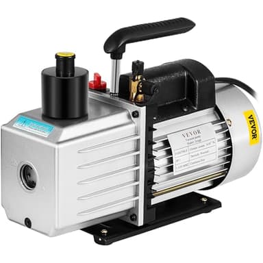 VEVOR Pompa a Vuoto 35,6 x 12,7 x24,4 cm Pompa a Vuoto per Aria Condizionata 226,53 L/min a Due Stadi 220V 0,3PA Strumento HVA per Vuoto Ultimate per Riparazione di Automobili Evacuazione Sotto Vuoto